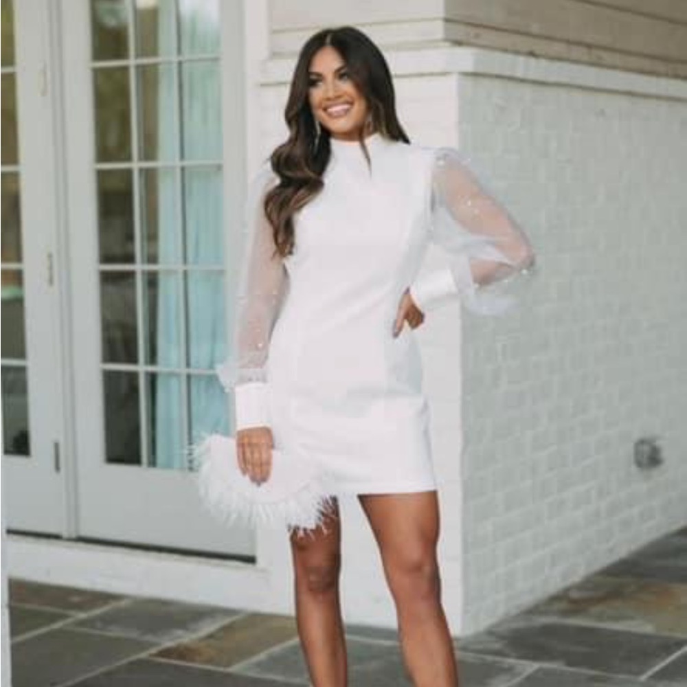 White open back dress